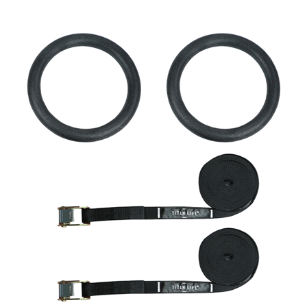 Titan LIFE Gym Rings Roman Rings Musta