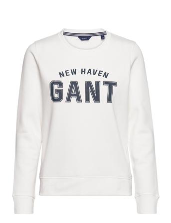 Logo C-Neck Sweat White GANT
