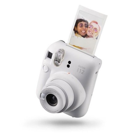 Sofotografisk kamera - FUJIFILM - Instax Mini 12 - Vit lera - Automatisk exponering - Selfie-spegel