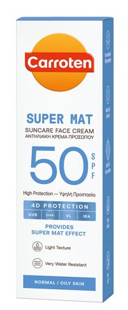 Carroten Super Mat Suncare Face Crem SPF 50 50 ml, Skincare, Solcreme, Solcreme Til Ansigtet