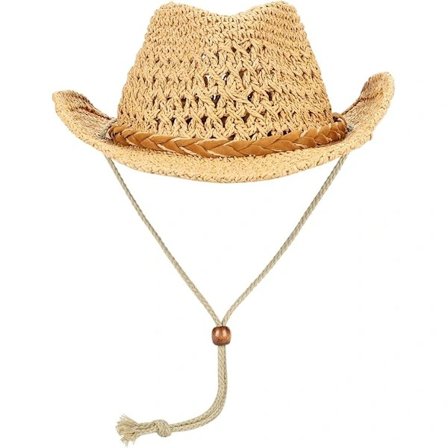 Sammenleggbar Cowboyhatt Bredbremmet Solbeskyttelse Stråhatter Voksne Anti UV Solhatt Reise Strandhatt Western Cowgirl Hatt Khaki