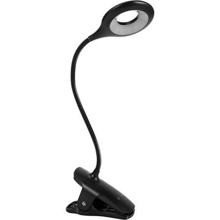 Sängklämma läslampa, 36 LED klämlampa, USB-laddningsbar boklampa med 5 färgtemperaturer, touch-kontroll