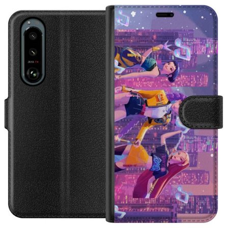 Yhteensopiva Lompakkokotelo Sony Sony Xperia 5 III Tulevaisuutta ennakoiva K-Pop Demon Hunters tyttöryhmän kuvitus neonkaupungin popkulttuuriestetii