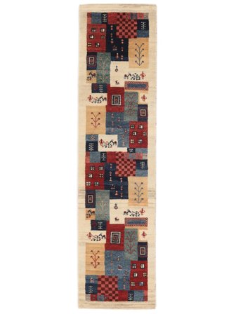Handgeknüpft Gabbeh Loribaft Teppich 72X287 Beige/Dunkelrot
