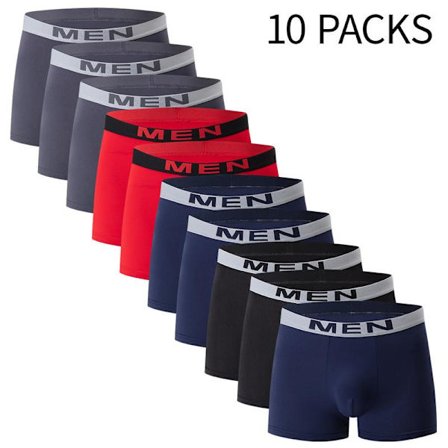 10 par herreundertøj, herre boxershorts, sporty model, åndbare, høj elasticitet, boxershorts, A XXL.