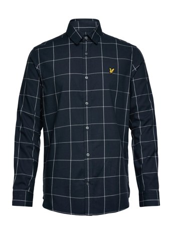 Window Pane Check Shirt Tops Shirts Checkered Shirt Navy Lyle & Scott