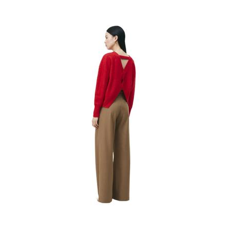 Suncoo V-neck Strik Rød, Dame Striktrøjer