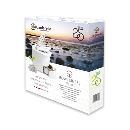 Cinderella 100820 Papirposer for forbrenningstoalett, 500 stk, Baderom