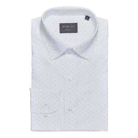 Borgio, koszula calimera długi rękaw slim fit 00284 Biały, Mężczyzna, Rozmiar: S