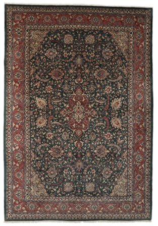 Hand Knotted Persian Sarouk Fine Rug 279X400 Black/Brown