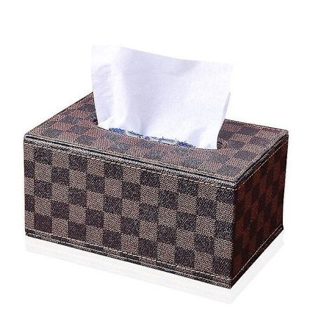 Vevboks i lær til baderom, svart