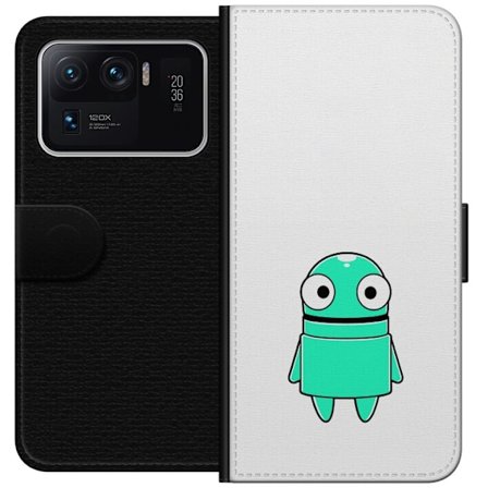 Yhteensopiva Lompakkokotelo Xiaomi Xiaomi Mi 11 Ultra Turkoosi piirroshahmo isoilla silmillä ja iloisella persoonallisuudella yksinkertaisessa kuvitu