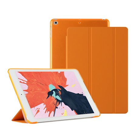 Passar iPad 10.2 skyddsfodral, Air34 läderfodral, Pro11 Apple surfplatta intelligent sleep hårt skal orange