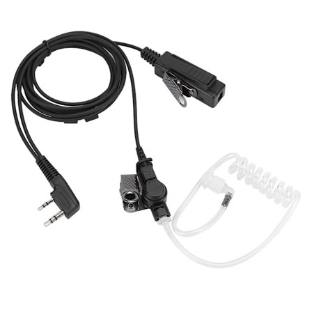 3,5 mm 5 mm Walkie Talkie Hörlur Headset med Handmikrofon och Akustisk Slang