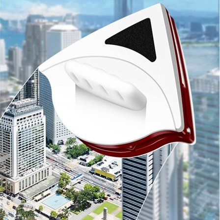 Dobbeltsidet magnetisk vinduesrenser med 24 ekstra rengøringspuder til glasvinduer