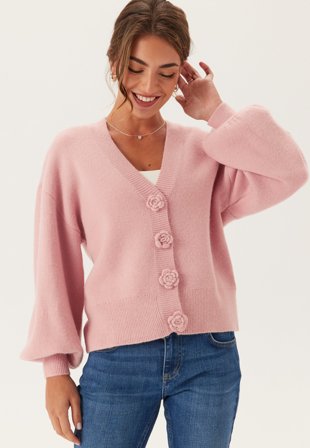VILA-Viradia L/S ROSE CARDIGAN ROSE-L