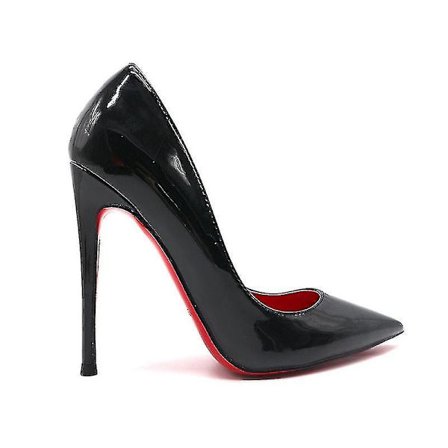 Røde pumps med såle for kvinner, nye sexy bunn spisse svarte tynne høyhælte sko 8cm grunne sexy bryllupssko-WELLNGS