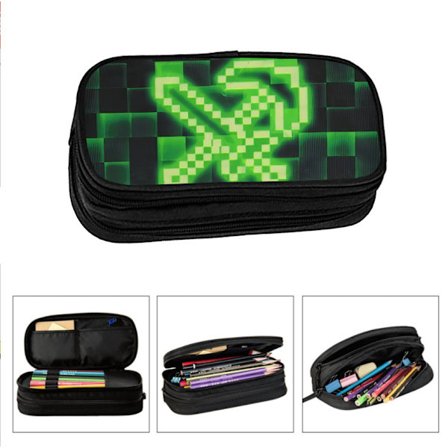 minecarft penalhus til studerende børn penalhus stor kapacitet penalhus elastisk dobbelt lag bærbar