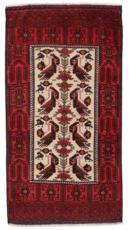 Hand Knotted Persian Baluch Rug 95X178