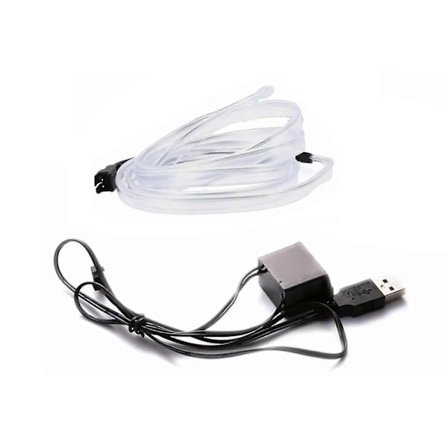 10ft Bil LED Interiör Strip Ljus Flexibel med USB-kabel Cool Unik Universal Neon Atmosfär Ljus Isblå (FMY)