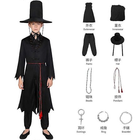 Kpop Demon Hunters Cosplay Kostyme - Jinu Idol Antrekk med Parykk og Hatt, Bokuke Maskerade, Anime Rollespill Kostyme B Barn 130