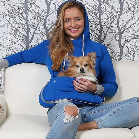 Hoodie med kæledyrslommer til hunde og katte til unisex hættetrøje Hu lomme (FMY)