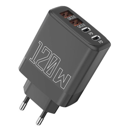 Hurtig opladerblok til telefon med dobbelt PD og dobbelt USB-port strømadapter