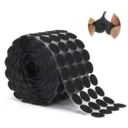 1000 stk. 20 mm selvklæbende velcro-prikker, vandtæt DIY flytbar bagside fastgørelsestape, dobbeltsidet klæbende puder (sort)