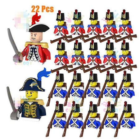 WW2 Military Imperial Navy Soldier Building Blocks Red Blue Numbers Bricks Educational Toys