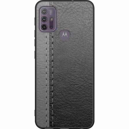 Motorola Moto G10 Svart Skal Black & Grey Leather