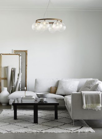 Miira 6 rund taklampe - dark bronze/optisk glass