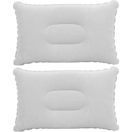 IC Oppblåsbar pute Strandpute Campingpute Reisepute Grau