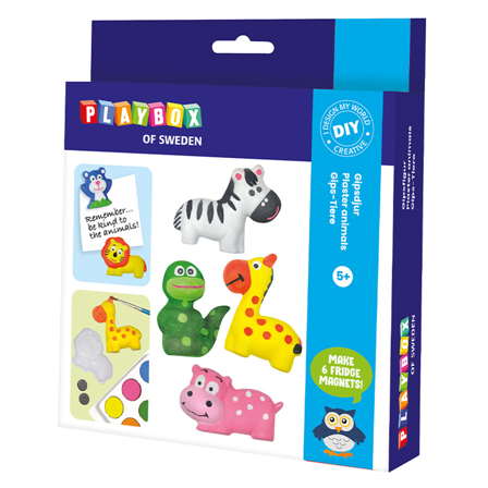 Playbox Assortiment d'animaux en plâtre