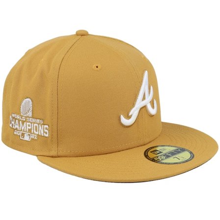 New Era - MLB Beige Fitted Cap - Atlanta Braves Lemon Cheesecake 59FIFTY World Series 2021 Tan Fitted @ Hatstore