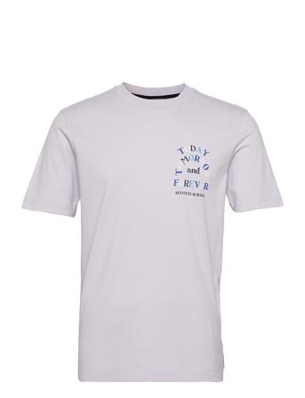 Regular-Fit Artwork T-Shirt In Organic Cotton T-shirts Short-sleeved Lila Scotch & Soda