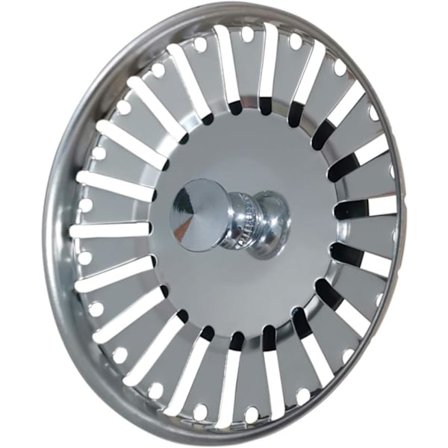 YMWALK Rostfritt Stål Diskho Sil, Dubbel Funktion Korg Sil Avloppspluggar Ersättning (Diameter: 84mm)