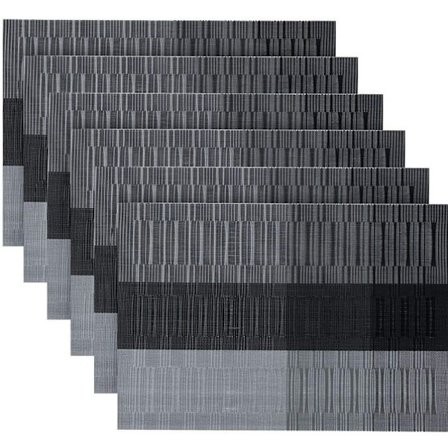 Sæt af 6 Vaskbare PVC Bordskånere - Skridsikker, Varmebestandig, Nem at Rengøre