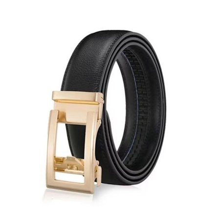 Herrar Bälte, Läderbälte 3,5 cm med Justerbar Spänne 115/125 cm