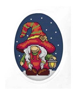 Broderikit Kort Tomte med lykta