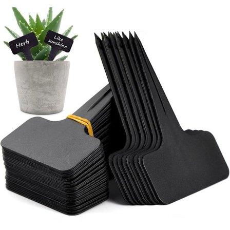 Planteetiketter, udendørs planteetiketter, slidsede etiketter vandtætte, 100 ark, T-formede etiketter til udendørs planter, velegnet til potteplanter,