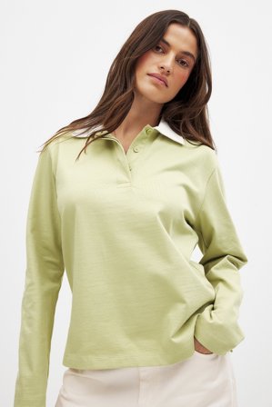 NA-KD Rugbytröja - Långärmade t-shirts - Grön - M