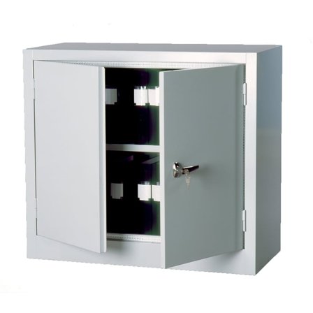 Brandisolerat skåp, 900x1000x450 mm, grå, inkl 1 st hyllplan