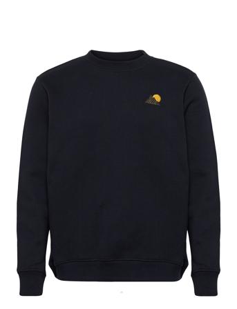 Akallen Embroidery Sweat Sweat-shirt Tröja Svart Anerkjendt