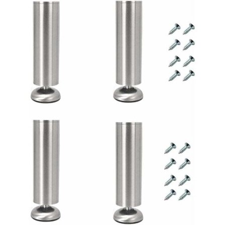 4 Justerbare Møbelben i Rustfrit Stål 35 cm til Sofabord TV-skab Badeværelsesskab