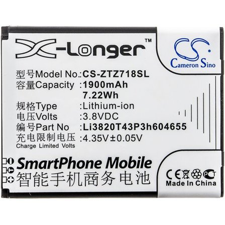 Batteri for SmartPhone, Mobil for ZTE Z718, Z718TL, Jasper Lte og andre.