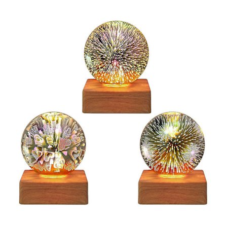 Usb Led Natlys 3d Fyrværkeri Lys Fest Hjem Indretning Lampe Gave Stjernehimmel