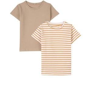 A Happy Brand 2-Pack Sand T-Shirts 98/104 cm - Tops - 98/104 cm - Beige