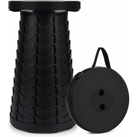 Bärbar hopfällbar pall andra generationen hopfällbar pall campingpall för fiske/grillning/inomhus/utomhusaktiviteter max belastning 397 kg svart