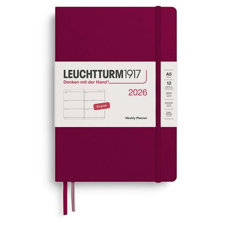 Leuchtturm1917 Kalender Weekly Planner 2026 A5 Port Red