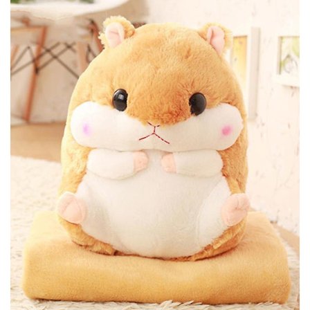 Mjuk plyschfilt med hamstermotiv